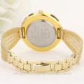 Luxury Wide and Thin Stainless Steel Band Gold Wrist Watch For Women Lady Watch